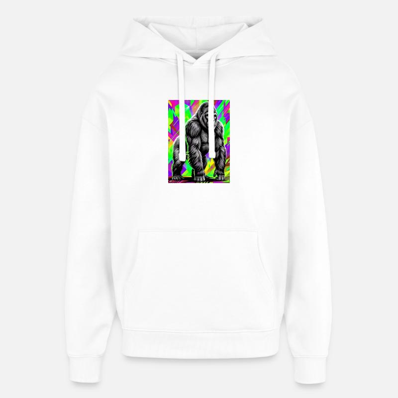 gorille - Sweat à capuche unisexe Stanley/Stella Oversized - blanc