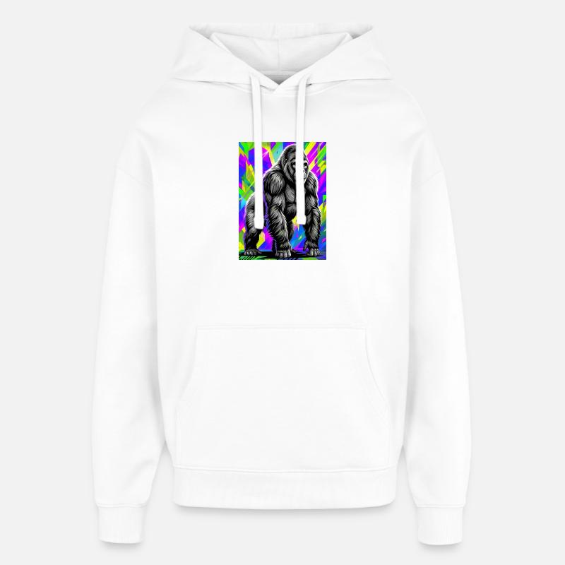 gorille - Sweat à capuche unisexe Stanley/Stella Oversized - blanc