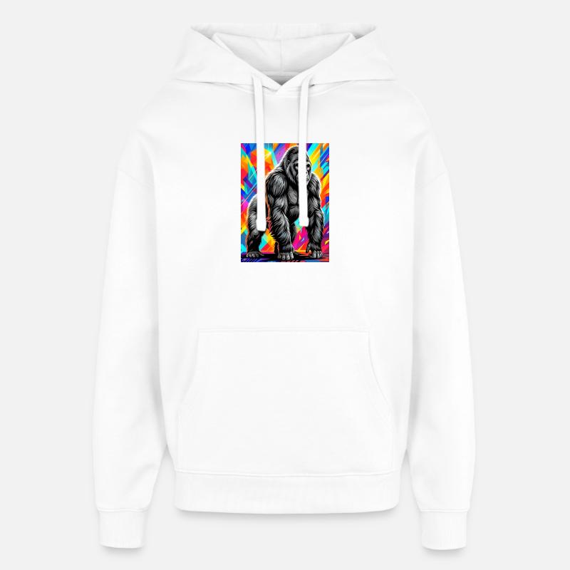 gorille - Sweat à capuche unisexe Stanley/Stella Oversized - blanc