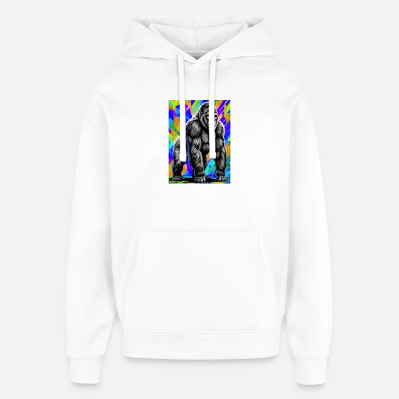 gorille - Sweat à capuche unisexe Stanley/Stella Oversized - blanc