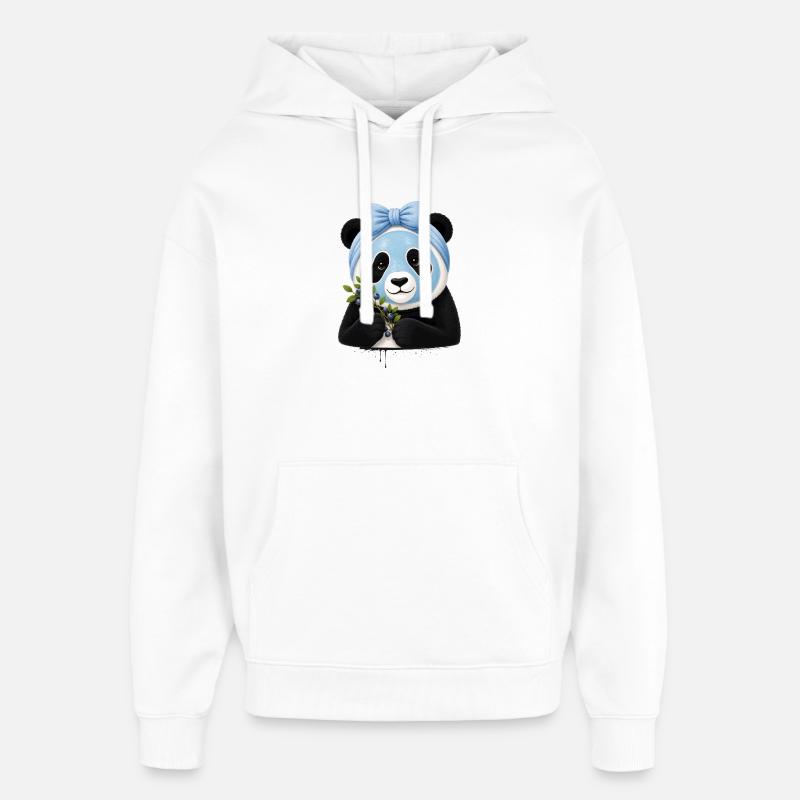 Panda Beauty Spa aux myrtilles - Sweat à capuche unisexe Stanley/Stella Oversized - blanc