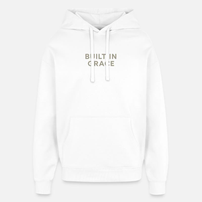 Typographie Grace intégrée - Sweat à capuche unisexe Stanley/Stella Oversized - blanc