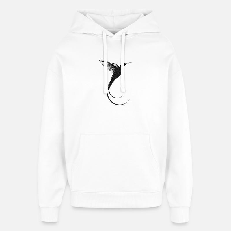 Colibri design sable noir - Sweat à capuche unisexe Stanley/Stella Oversized - blanc