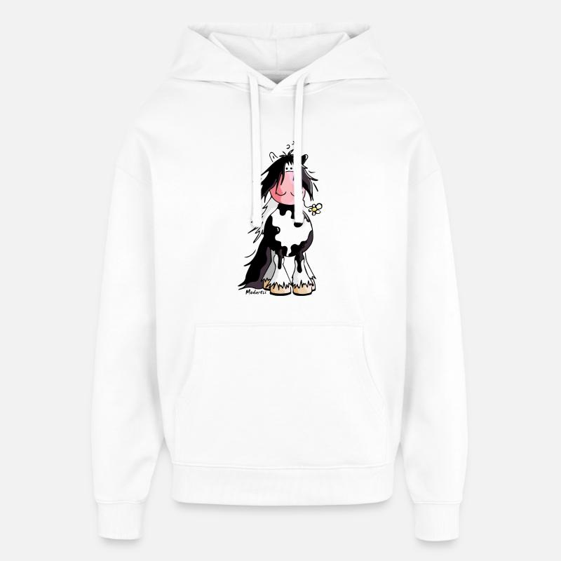 Gypsy Cob - Irish Cob – Pinto – Cheval - Sweat à capuche unisexe Stanley/Stella Oversized - blanc