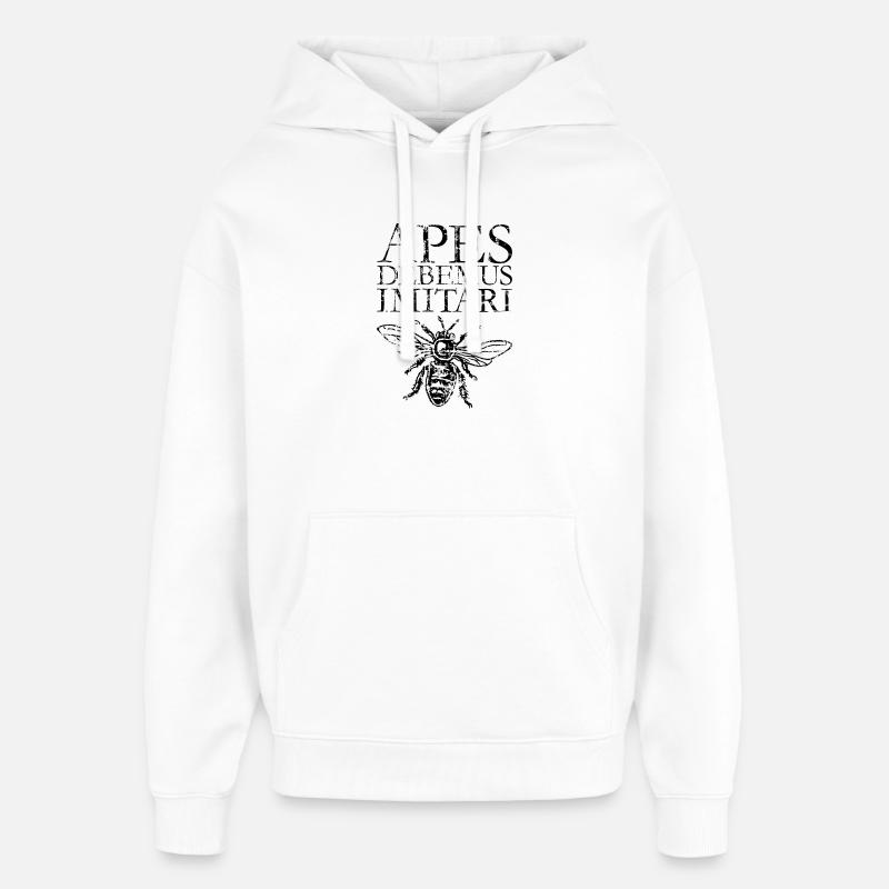APES DEBEMUS IMITARI Beekeeper Quote Design - Sweat à capuche unisexe Stanley/Stella Oversized - blanc