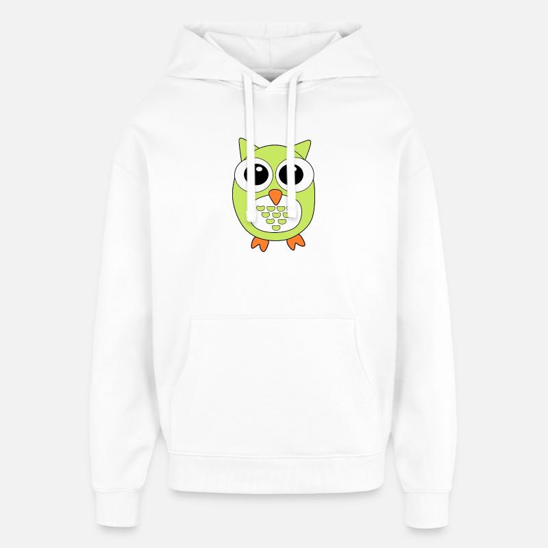 Eule grüne Eule - Oversized Unisex Hoodie von Stanley/Stella - Weiß