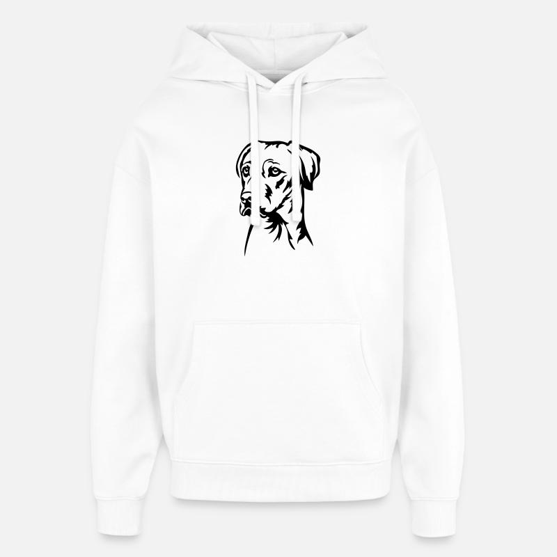 Rhodesian Ridgeback Head - Sweat à capuche unisexe Stanley/Stella Oversized - blanc