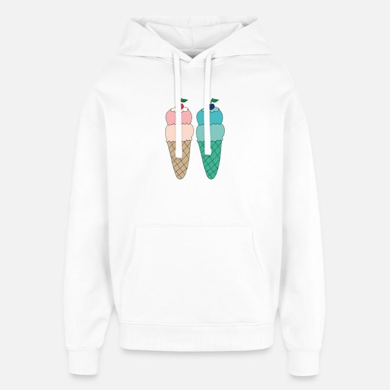 Variations de glace 2 fois - Sweat à capuche unisexe Stanley/Stella Oversized - blanc