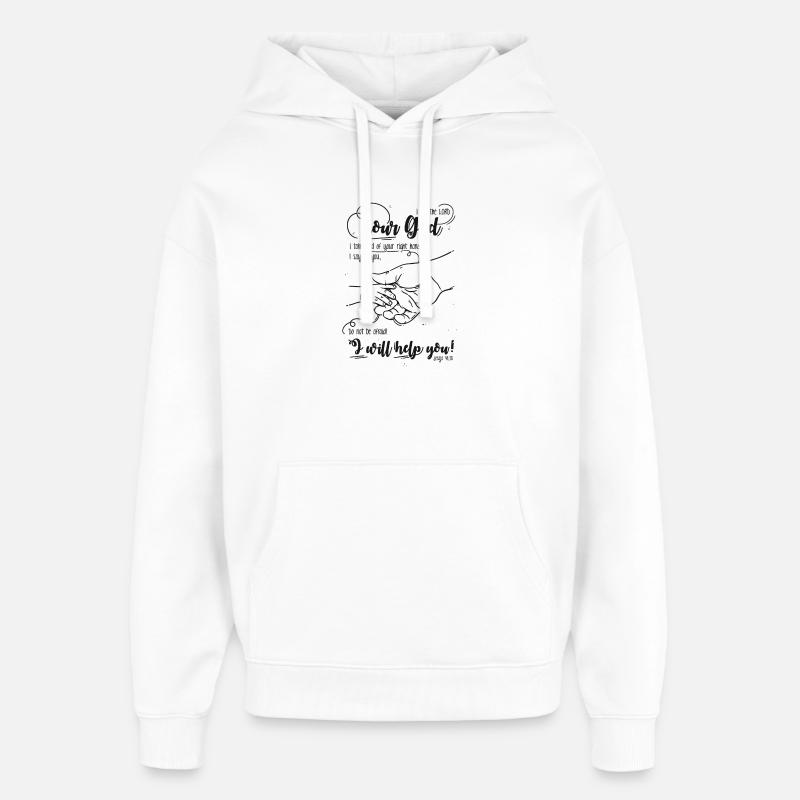 Jesaja Bibelvers Ich helfe dir - Oversized Unisex Hoodie von Stanley/Stella - Weiß