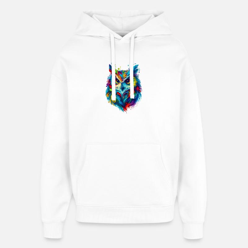 Eule - Oversized Unisex Hoodie von Stanley/Stella - Weiß