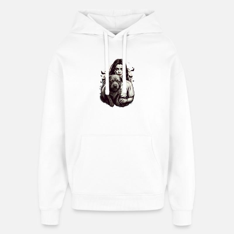 Vampire avec chien - Sweat à capuche unisexe Stanley/Stella Oversized - blanc