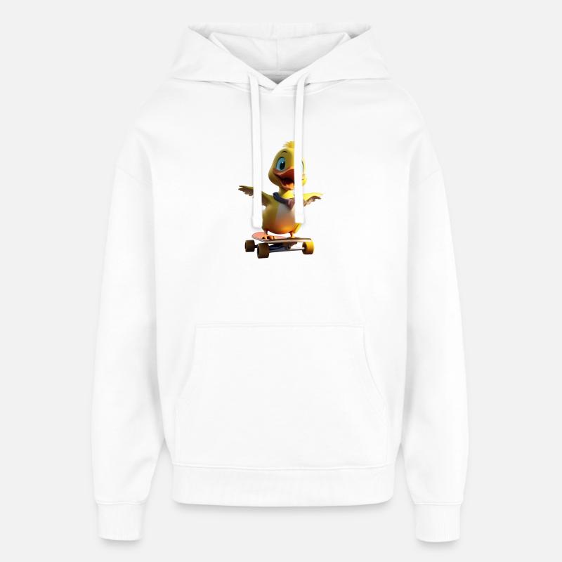 Canard patineur - Sweat à capuche unisexe Stanley/Stella Oversized - blanc