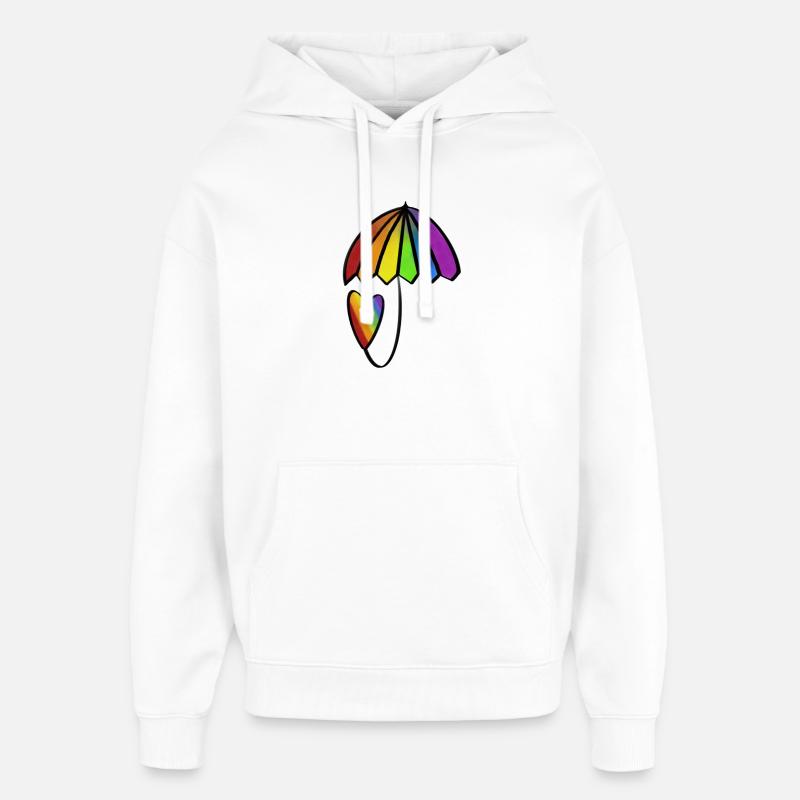 Regenbogen Herz mit Schirm - Oversized Unisex Hoodie von Stanley/Stella - Weiß