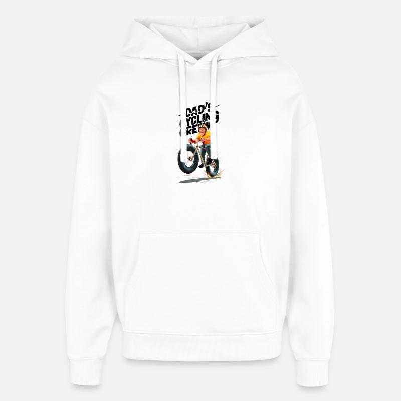 Illustration vibrante de cyclisme tout-terrain - Sweat à capuche unisexe Stanley/Stella Oversized - blanc