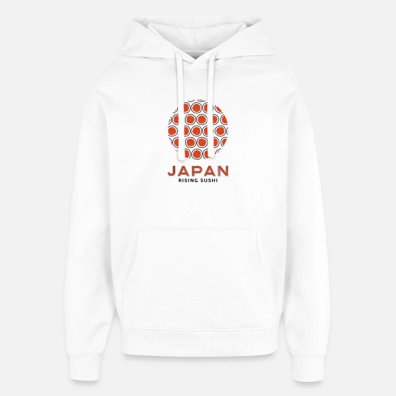 Sushi levant - Sweat à capuche unisexe Stanley/Stella Oversized - blanc