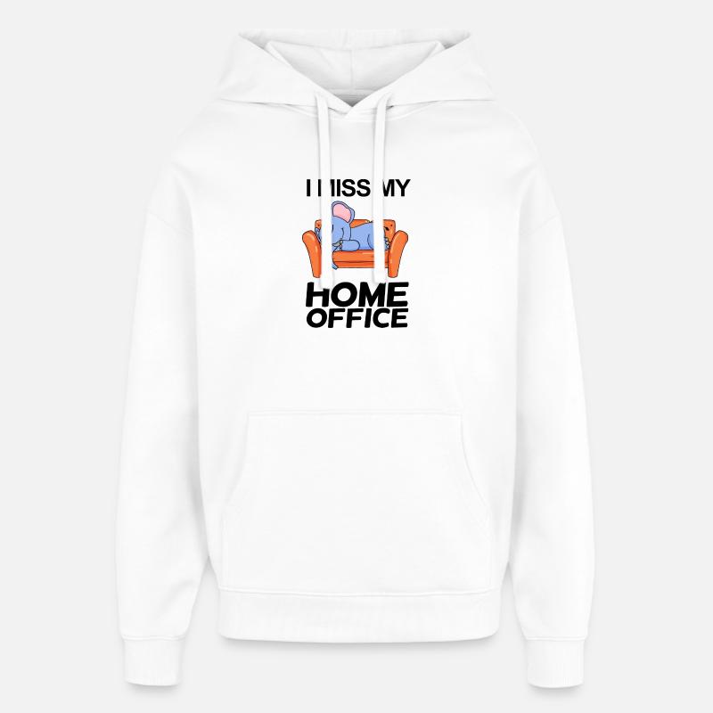 Bureau à domicile Dire drôle - Sweat à capuche unisexe Stanley/Stella Oversized - blanc