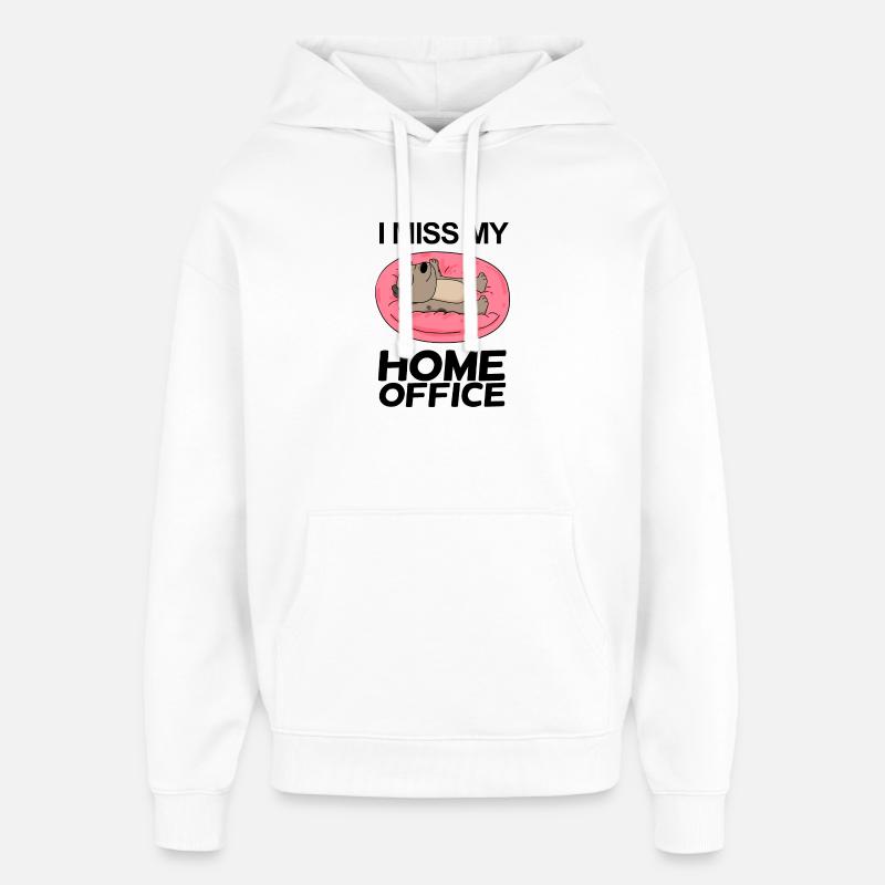 Bureau à domicile Dire drôle - Sweat à capuche unisexe Stanley/Stella Oversized - blanc