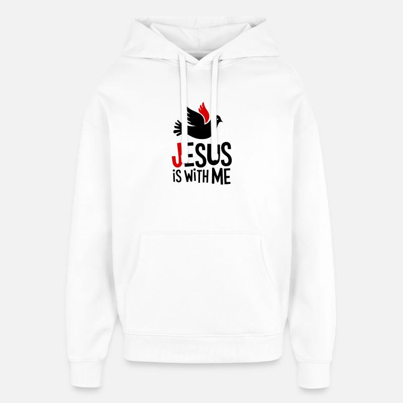 Jesus is with me - Oversized Unisex Hoodie von Stanley/Stella - Weiß