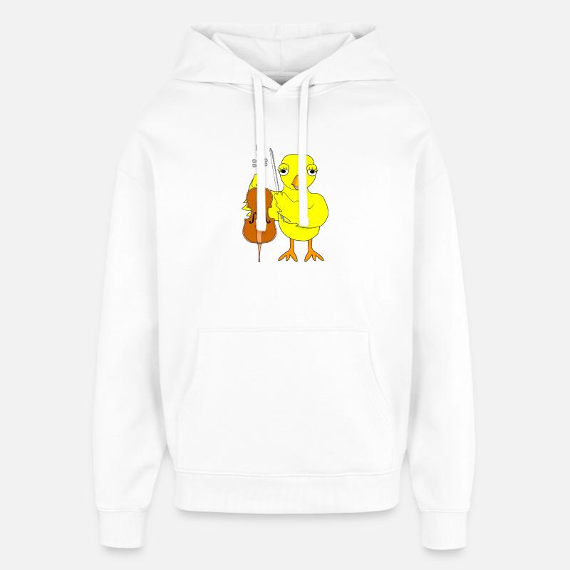Violoncelle Poussin - Sweat à capuche unisexe Stanley/Stella Oversized - blanc