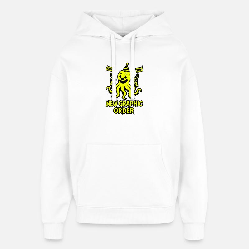 Nouvel ordre graphique Octopus - Sweat à capuche unisexe Stanley/Stella Oversized - blanc