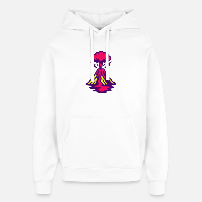 Volcan Pop Art - Sweat à capuche unisexe Stanley/Stella Oversized - blanc