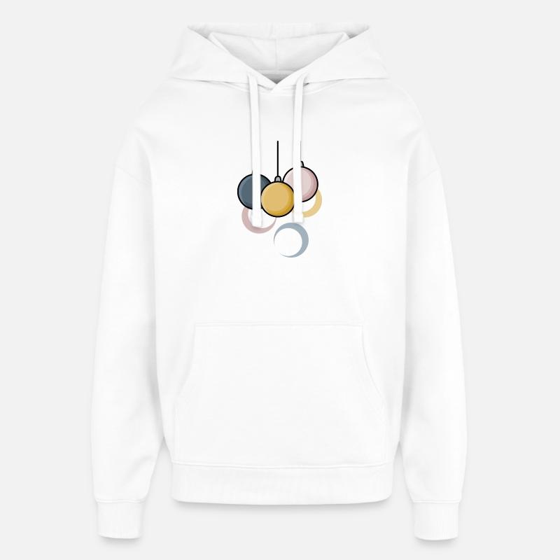 Boules de Noël modernes - Sweat à capuche unisexe Stanley/Stella Oversized - blanc