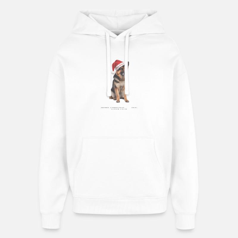 Deutscher Schäferhund Weihnachtsmütze - Oversized Unisex Hoodie von Stanley/Stella - Weiß