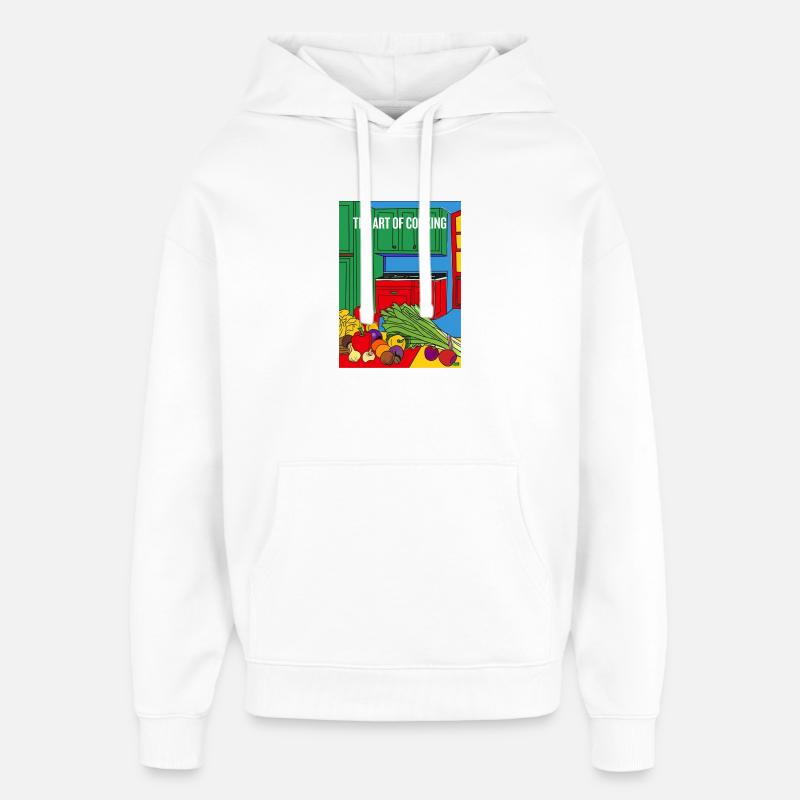 L’illustration de l’art de la cuisine - Sweat à capuche unisexe Stanley/Stella Oversized - blanc