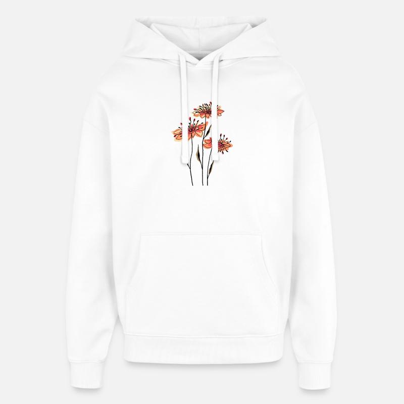 Fleur - Sweat à capuche unisexe Stanley/Stella Oversized - blanc