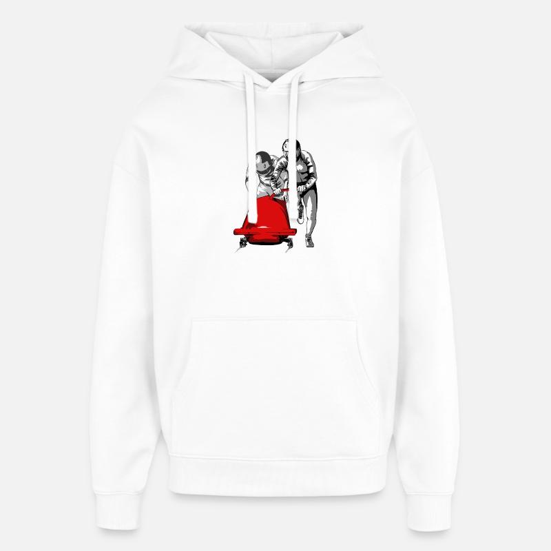 Poussée du bobeur au départ - Sweat à capuche unisexe Stanley/Stella Oversized - blanc