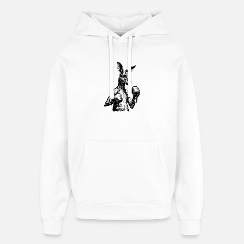 Kangourou avec gants de boxe Noir :) - Sweat à capuche unisexe Stanley/Stella Oversized - blanc