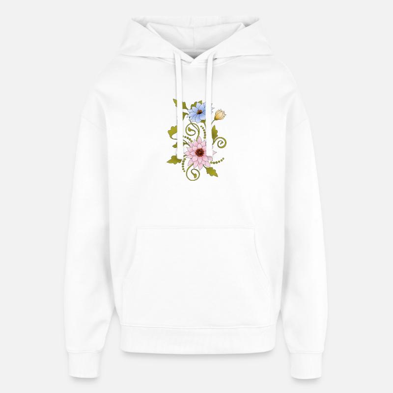 Fleur - Sweat à capuche unisexe Stanley/Stella Oversized - blanc