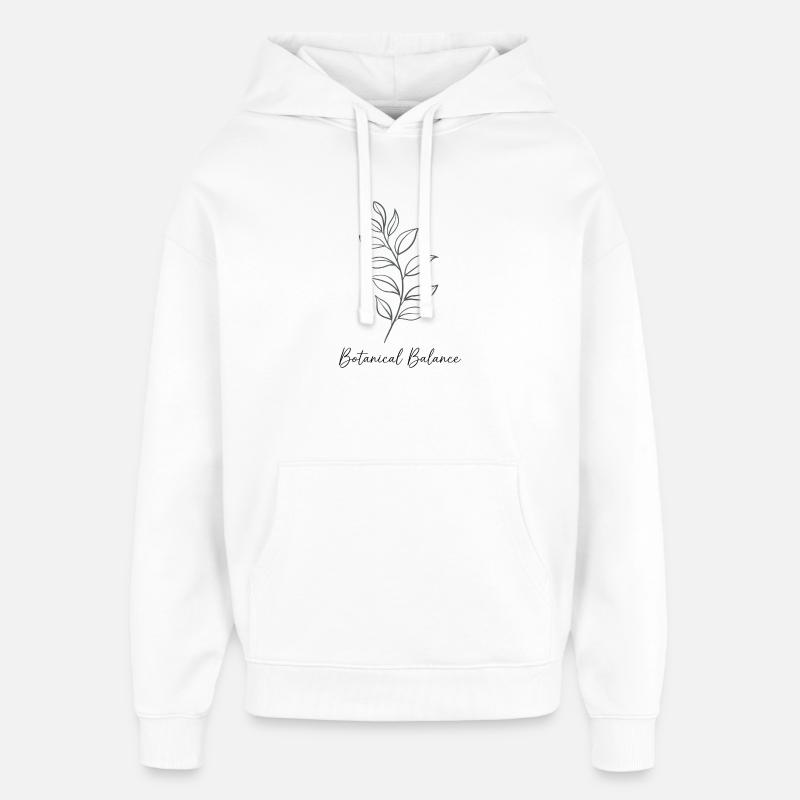 Équilibre botanique – Dessin au trait - Sweat à capuche unisexe Stanley/Stella Oversized - blanc