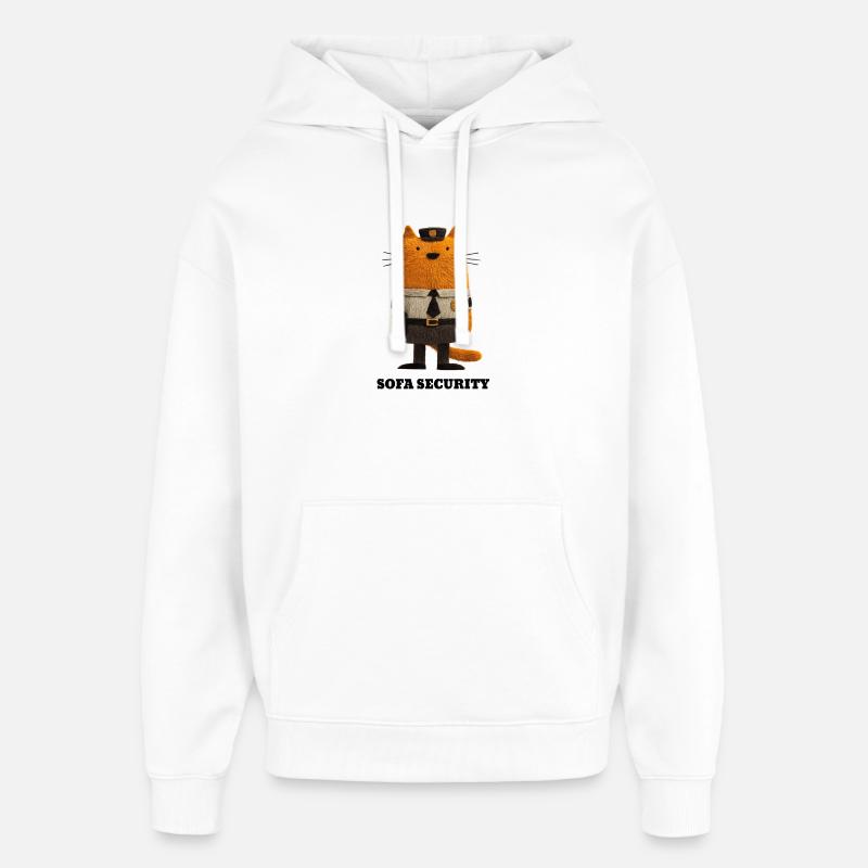Katze im Security Look - Sofa Security  - Oversized Unisex Hoodie von Stanley/Stella - Weiß
