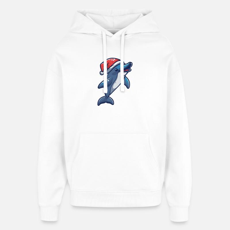 Noël dauphin - Sweat à capuche unisexe Stanley/Stella Oversized - blanc