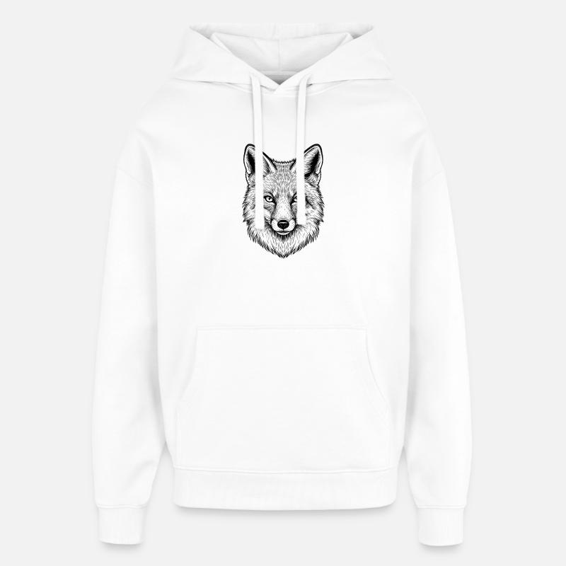 Renard - Sweat à capuche unisexe Stanley/Stella Oversized - blanc