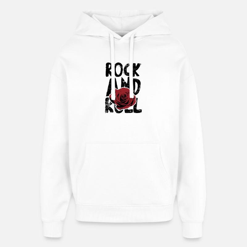 Rock and roll - Sweat à capuche unisexe Stanley/Stella Oversized - blanc