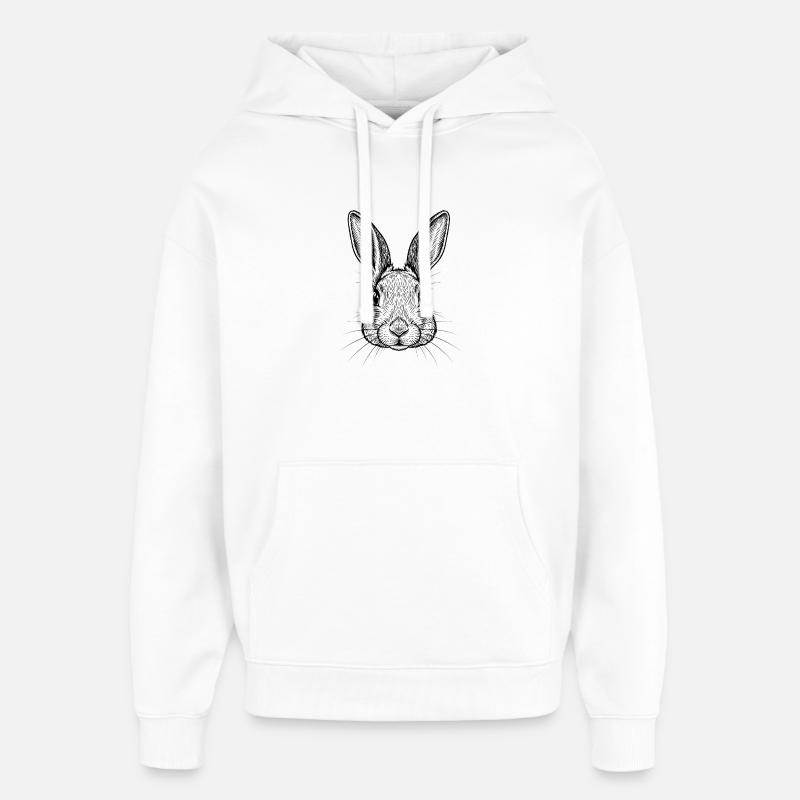 Lapin - Sweat à capuche unisexe Stanley/Stella Oversized - blanc