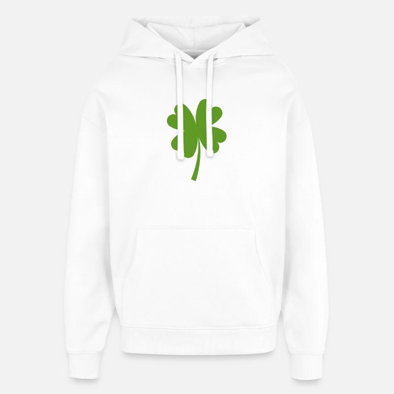 Solid four-leaf clover - Oversized Unisex Hoodie by Stanley/Stella - white