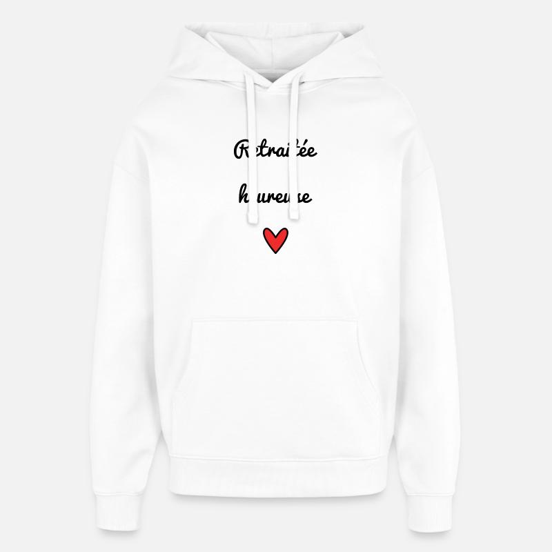 RETRAITEE. RETRAITE. RETRAITEE. RETRAITE - Sweat à capuche unisexe Stanley/Stella Oversized - blanc