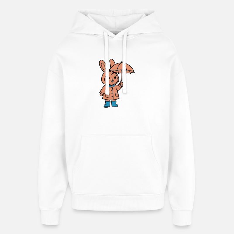 Petit parapluie de lapin mignon - Sweat à capuche unisexe Stanley/Stella Oversized - blanc