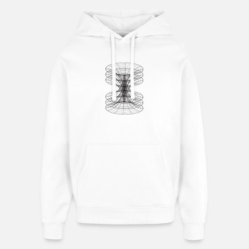 Sablier de la Grille Déformée - Sweat à capuche unisexe Stanley/Stella Oversized - blanc
