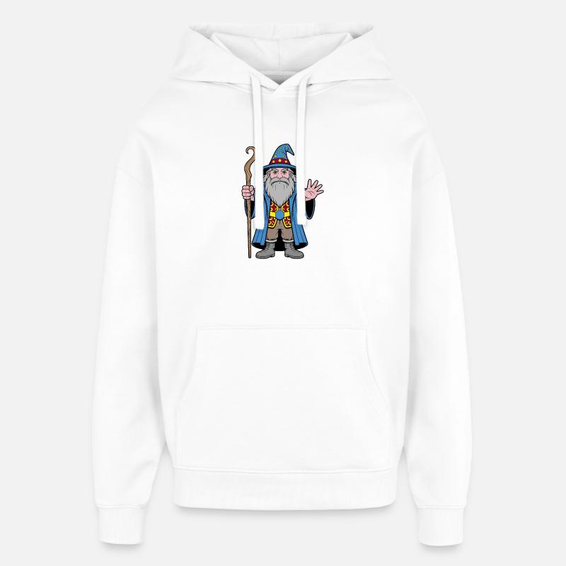 Kosmischer Zauberer mit Sternenhut - Oversized Unisex Hoodie von Stanley/Stella - Weiß
