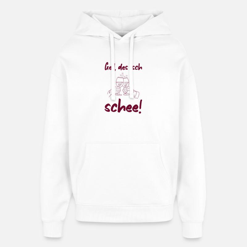 Schee - proverbe bade vin d’amitié - Sweat à capuche unisexe Stanley/Stella Oversized - blanc