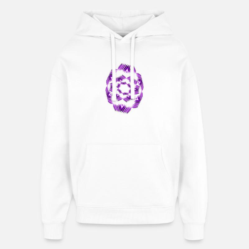 Motif du Mandala de l’Étoile Pourpre - Sweat à capuche unisexe Stanley/Stella Oversized - blanc