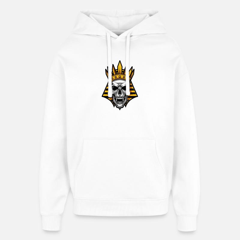 Crâne du Pharaon - Sweat à capuche unisexe Stanley/Stella Oversized - blanc