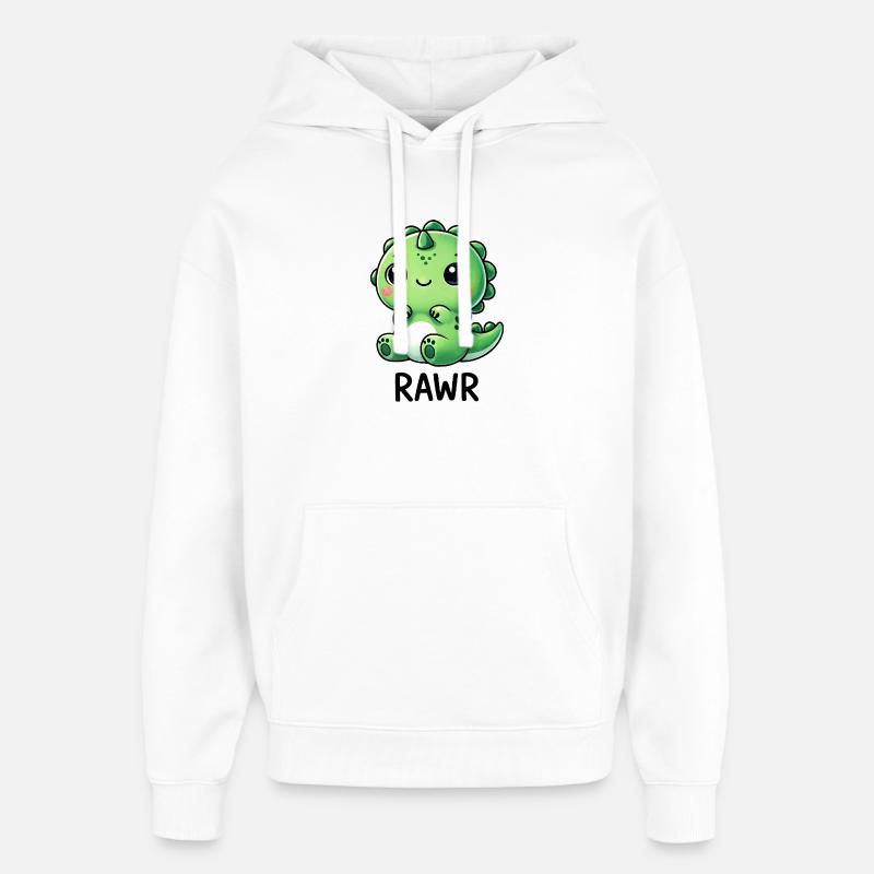 Suloinen Dino T-Rex -dinosauruspiirros Chibi Roar - Huppari unisex Stanley/Stella Oversized - valkoinen
