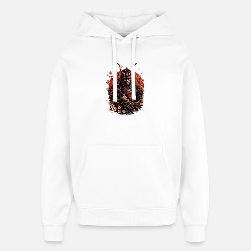 Samurai-kriger - Hættetrøje unisex Stanley/Stella Oversized - hvid