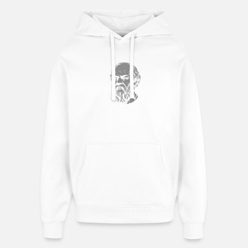 Ne sait rien, Socrate - Sweat à capuche unisexe Stanley/Stella Oversized - blanc