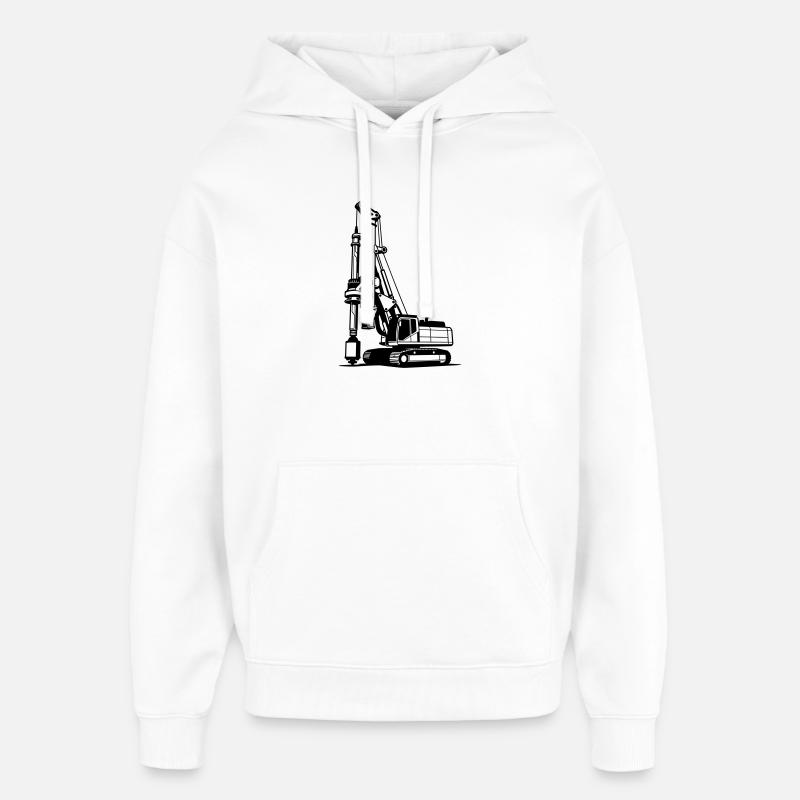 Enrouleur de pieux - Sweat à capuche unisexe Stanley/Stella Oversized - blanc